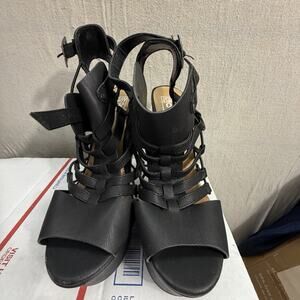 speed limit 98 womens black gladiator high heel sandals size 11